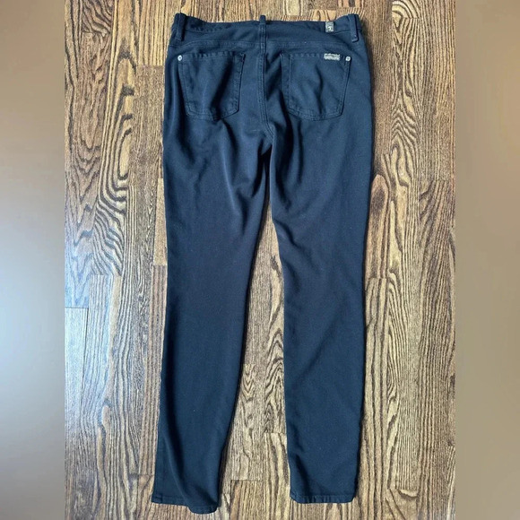 7 For All Mankind Women’s Black Skinny Stretch Pants Mid Rise Size 29 - Picture 7 of 10